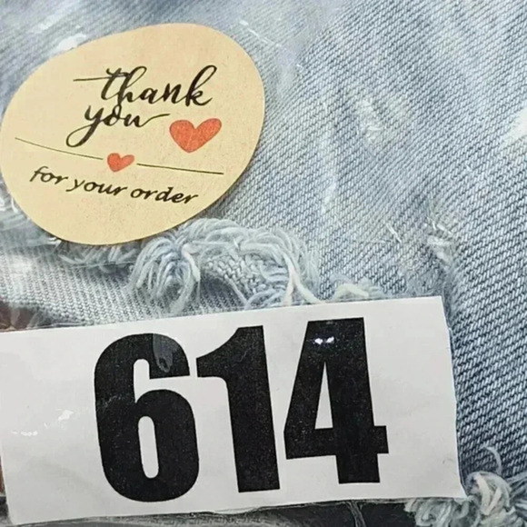 Levi's 501‎ Premium Big E Distressed Ripped Cut off Jean Shorts Women's 28 614 - Picture 9 of 9